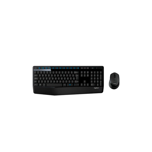 Combo teclado e mouse sem fio Logitech MK345 cinza, layout ABNT2