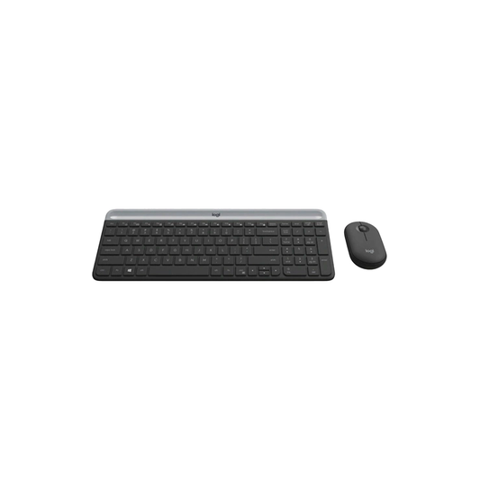 Combo teclado e mouse sem fio Logitech MK470 grafite, layout americano